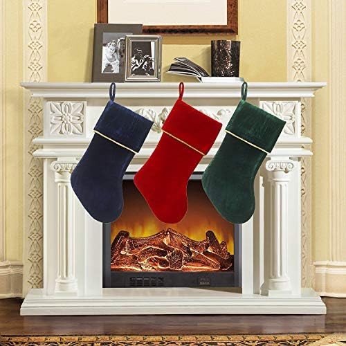 Etistta Classic 20 polegadas Velvet Christmas meias, decoração de natal Decoração de veludo macio para decorações