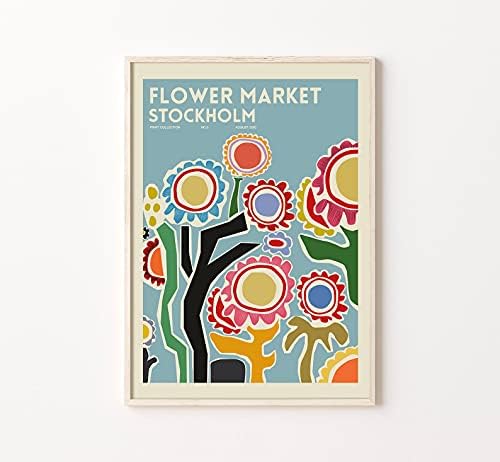 Dreacoss Flower Market London Art Print, Flower Market Poster, Flowers Art Print, Pôster Boho Retro