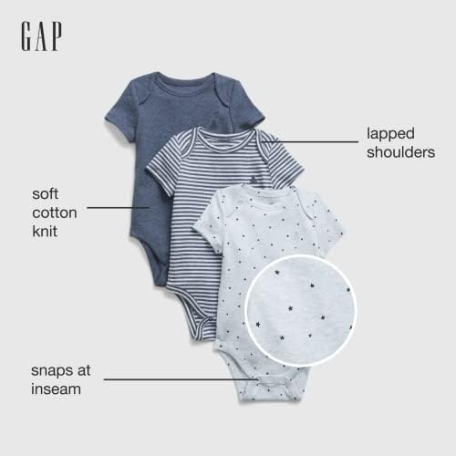 Gap unisex baby 3-pack primeiro bodysuit de manga curta favorita