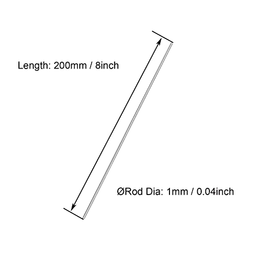 Haste de aço redonda de Hipicco, 20 pacote de 2 mm x 100 mm HSS Torno da ferramenta de estoque de barra
