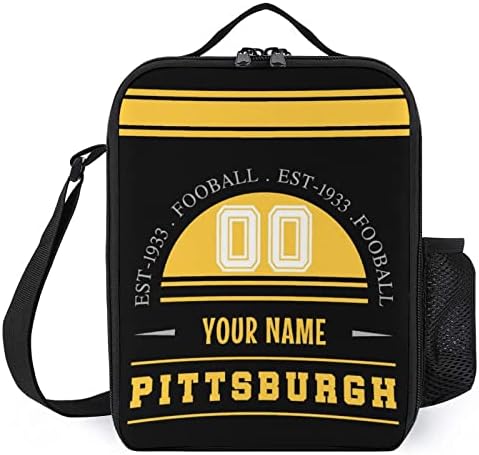 Caixa de lancheira personalizada personalizada com nomes Número Pittsburgh personalizado à prova de vazamentos