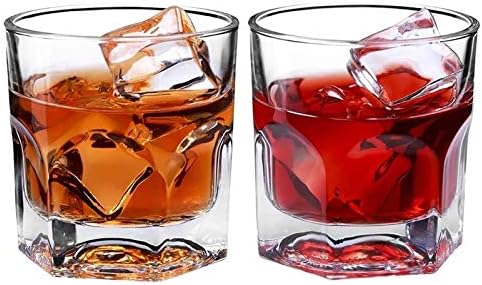 Copos escocês, vidro de uísque, conjunto de 2 copos de bourbon, rochas pesadas de vidro de vidro de luxo