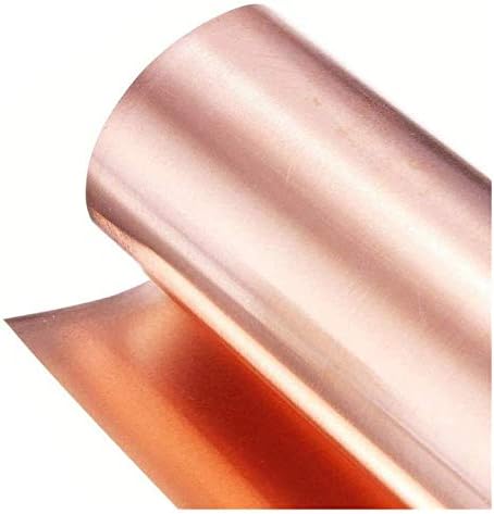 Placa de latão 99,9% de cobre Cu Metal Placa de papel alumínio T2 Alta pureza Rolo de folha de metal, 100x1000