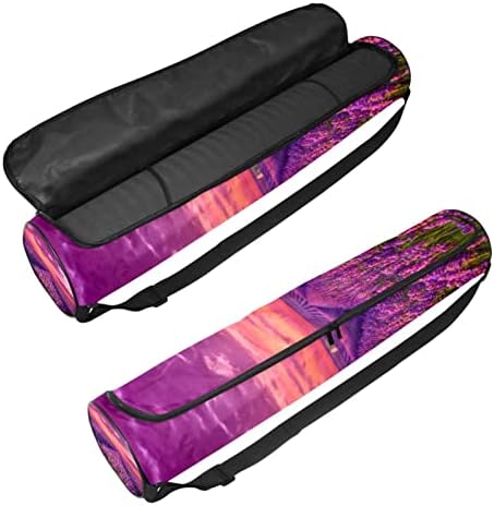 Provence Purple Lavender Yoga Mat Carrier Bag com alça de ombro Bolsa de ginástica de saco de