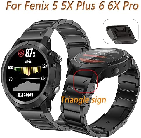 Murve 26 22mm Ligante da faixa de relógio Compatível para Fenix ​​5 5x Plus Fenix ​​6 6x Pro Forerunner 935