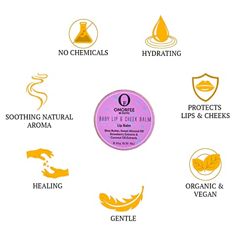 Omorfee Organic Baby Lip & Cheek Balm for Dry Rachaged Lips & Cheeks Tratamento de hidratação natural