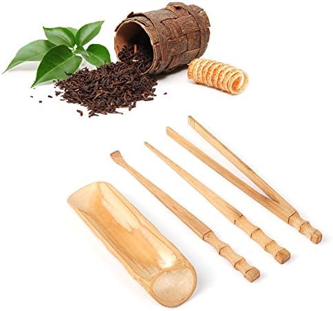 WifeHelper 4pcs Natural Bamboo Tea Conjunto Chinese Classic Tea Service Tool Cerimônia Acessórios