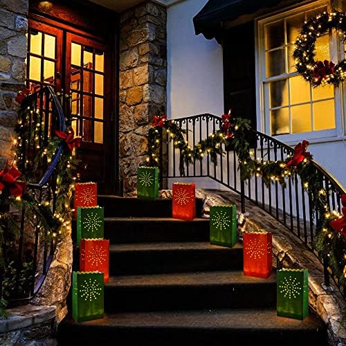 Sacos luminares de STMARRY RED E GREEN - 50 CONTANTE - Sunburst Design - Festas de Natal para Festas de Natal