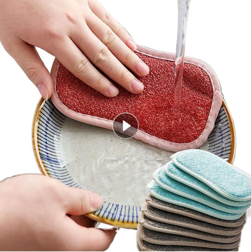 Pontas de limpeza esponjas para pratos de esponja de microfibra sem riscos não limpeza de panela