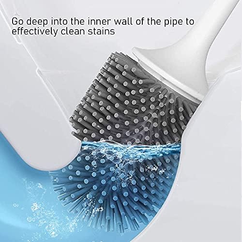 Escovas de vaso sanitário wxxgy com suporte, escova de vaso sanitário de cerdas macias com suporte de secagem