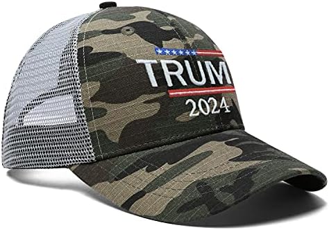 Trump 2024 Hat bordado maga EUA bandeira chapéu trump 2024 tampa de beisebol ajustável Capace de caminhoneiro