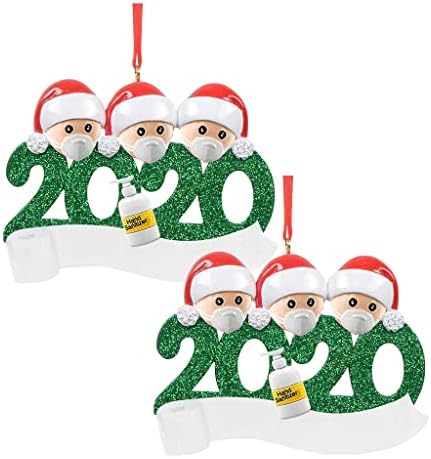 Natal 2020 de decoração de decoração de 2pc personalizada Decoração de férias em família Hangs Pearl
