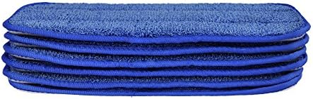 CleanAide® All Fore Twist Twist Yarn Microfiber Mop Pads 10 polegadas azul 6 pacote
