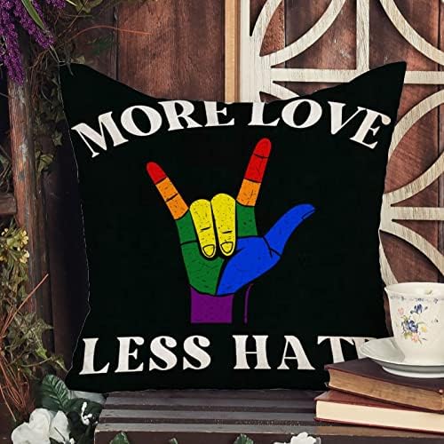 LGBTQ Rainbow Gay Lesbian Preshot Pillow Pillow Capa mais amor Menos Ódio travesseiros de almofada
