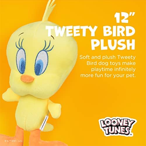 Looney Tunes Warner Brothers Tweety Plush Figure Dog Toy | 12 polegadas de tweety amarelo brinquedo de