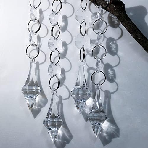 36 PCS Ornamentos de cristal acrílico Dangle Drop Brindelier prismas Crystal Christmas Tree Orninents