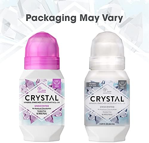 Roll-on de desodorante mineral de cristal, lavanda e chá branco 2,25 oz