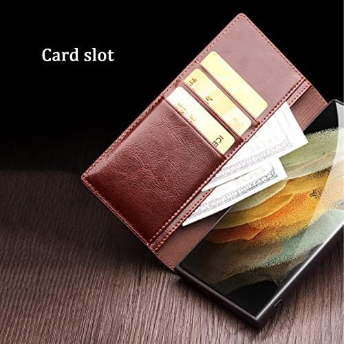 Caixa da carteira para Samsung Galaxy S23/S23 Plus/S23 Ultra, capa de telefone de couro genuína, tpu shell