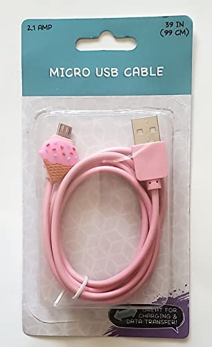 Micro USB celular carregador com design de casquinha de sorvete, 39 polegadas