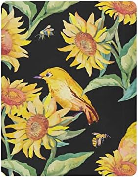 Folhas de berço de pássaros de girassol em aquarela para meninos pacote de meninas e lençóis lençóis portáteis