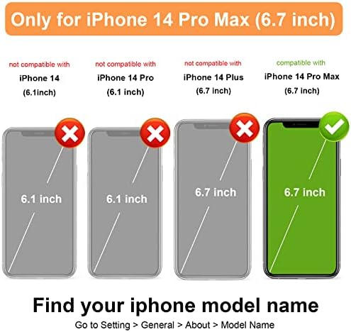 Vaburs compatíveis com o iPhone 14 Pro Max Case carteira com suporte de cartão, botões de couro