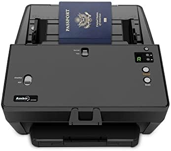 Ambir NScan 1060 60 ppm Documento de alta velocidade, cartão e passaporte Scanner, 9 modos de varredura