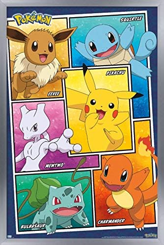 Trends International Pokémon - Poster de parede de colagem do grupo, 22.375 x 34, versão sem moldura