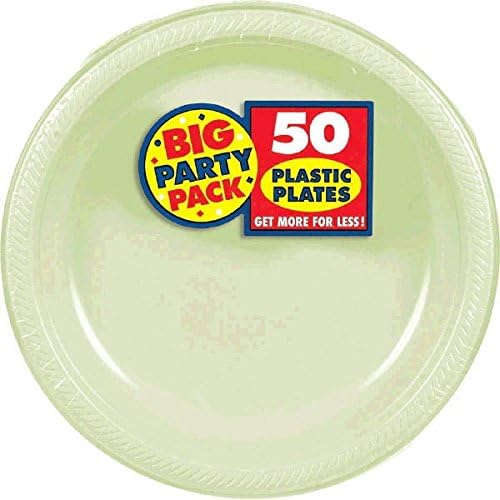 Placas plásticas verdes de folha de grande festa | 7 | pacote de 50 | abastecimento de festas