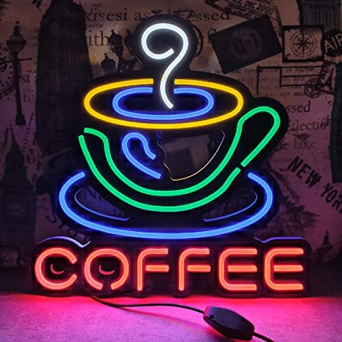 Copo de café LED NEON SIGN LUZES DE WALL LUNGES PAR