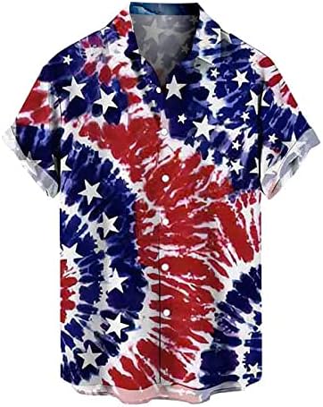 Miashui Shirts Men With Designs Men's Summer Casual Independence Dia