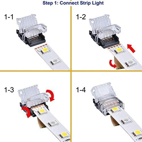 10pcs Conector de tira LED de 5 pinos RGBW IP65 à prova d'água para 12mm 5050 Fita LED Condutor de