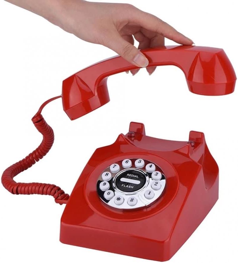Phone de discagem rotativa quul telefone retro com fio para o escritório em casa cancelando o telefone