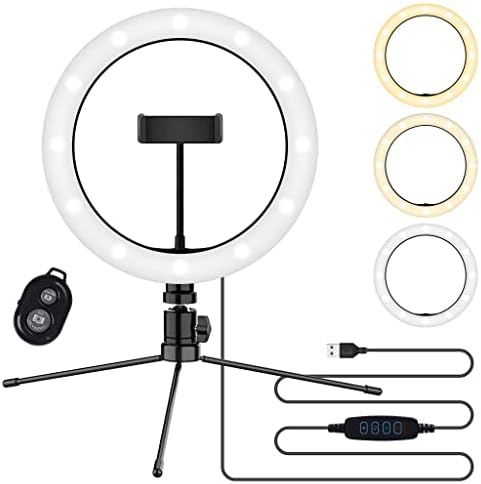 Bright selfie anel Tri-Color Light Compatível com o seu ZTE Z434 10 polegadas com remoto para transmissão ao