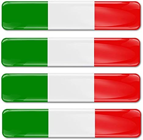4 x 3d adesivos de silicone abobadados decalques Itália Capacete de motocicleta de carro de carro italiano