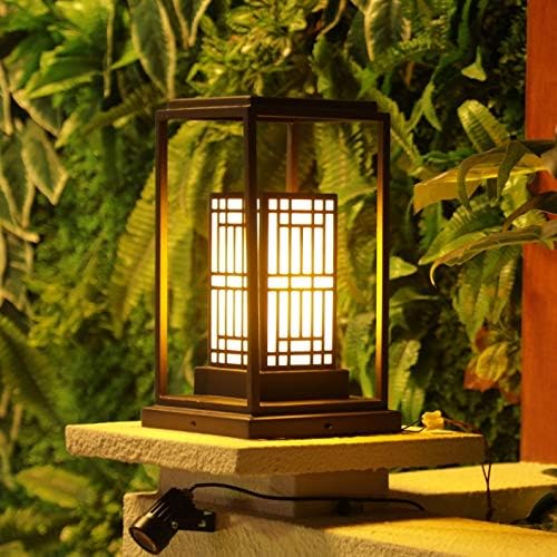 Ylyajy nova lâmpada de gramado de estilo chinês Imitação de aço inoxidável Lâmpada de jardim de mármore para