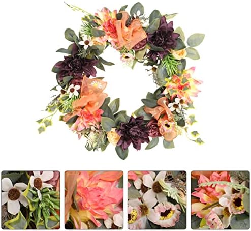 VLIZO Bedroom Farmhouse Greenery Folhas florais decoração roxa, casamento em galhos da frente emulada
