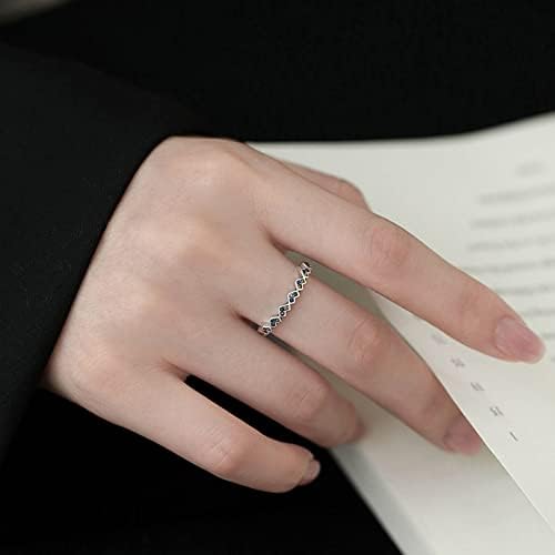 Anel de girassol Tamanho 5 do amor anel feminino micro incrustante anel em forma de coração frio
