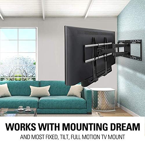 Montagem Dream Full Motion TV Montagem de parede e pacote de suporte da barra de som, suporte de TV para TVs de