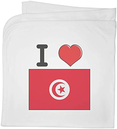 Azeeda 'I Love Tunísia' Cotton Baby Blanket / Shawl