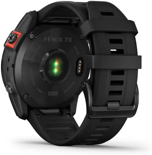Garmin Fenix ​​7x Solar Edition Smart Watch Slate Grey com banda preta + fones de ouvido sem fio + Stand de carregamento