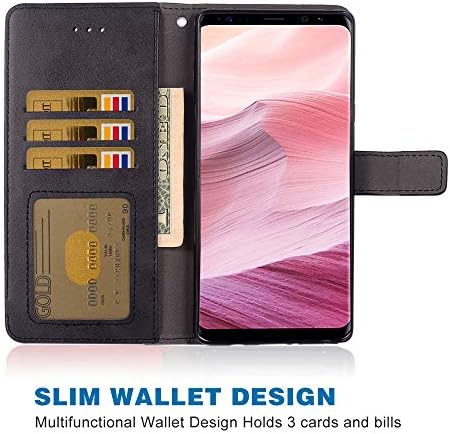 Caixa de telefone para a capa Samsung Galaxy S8 Plus Folio Flip Wallet, PU Slots de cartão de crédito