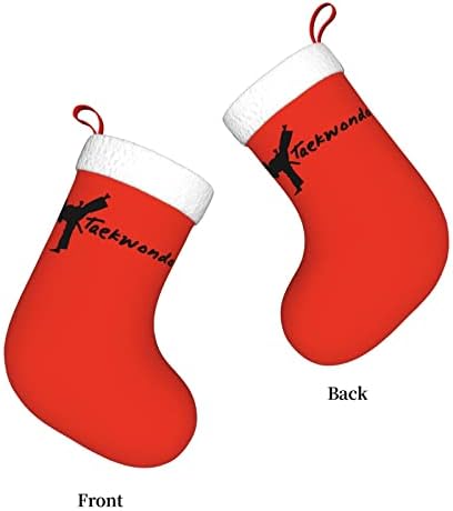 Cutedwarf Taekwondo Christmas Socuta de Natal Ornamentos de férias lareira Socha pendurada de 18 polegadas meias
