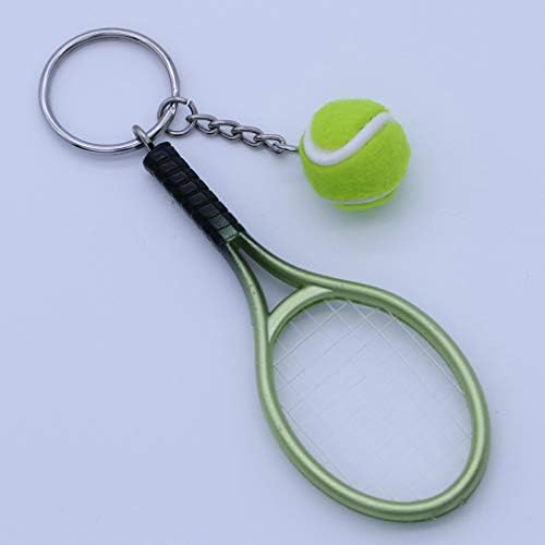 LioBo 12pcs Mini Tennis Racket Keychain, Keychains esportivos, pendente de anel -chave, presentes de tênis