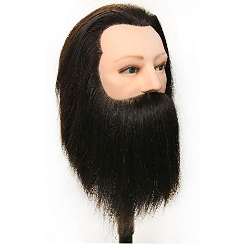 de cabelo humano real masculino de cosmetologia Mannequin Manikin Head com barba para treinar e