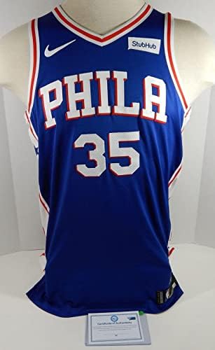 2018-19 Philadelphia 76ers Trevor Booker 35 Jogo emitido Blue Jersey 50 896 - jogo da NBA usado