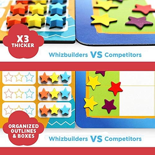 WhizBuilders Recompensa de recompensa e pacote de jogos de balcão de matemática de pesca de madeira para crianças