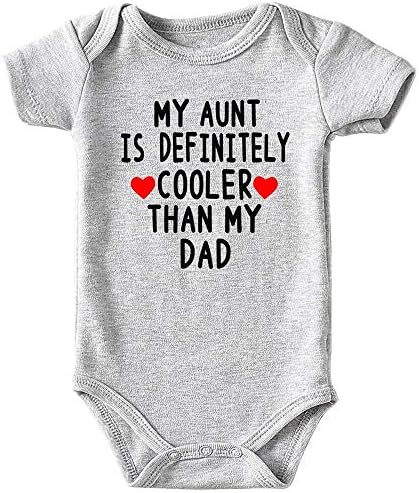 ACWSSIT Tia Cool do que papai Roupas de menino unissex engraçado bebê menina Baby Bodysuit 0-3 meses