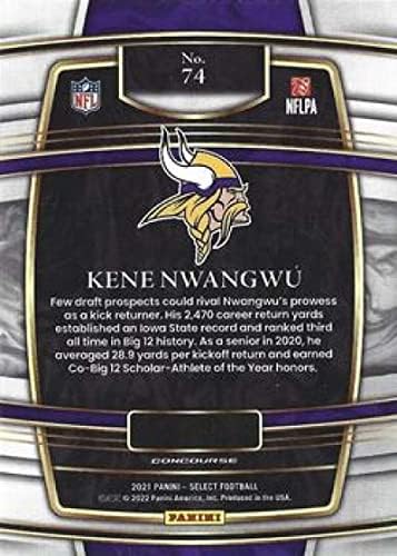 2021 Panini Select 74 Kene Nwangwu Concourse Minnesota Vikings RC RC ROOKIE NFL Futebol Trading Card