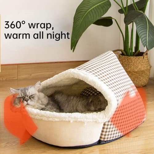 Ssdhua gato ninho de ninho em forma de barco em forma de gato casa de gato de gato confortável e quente gato