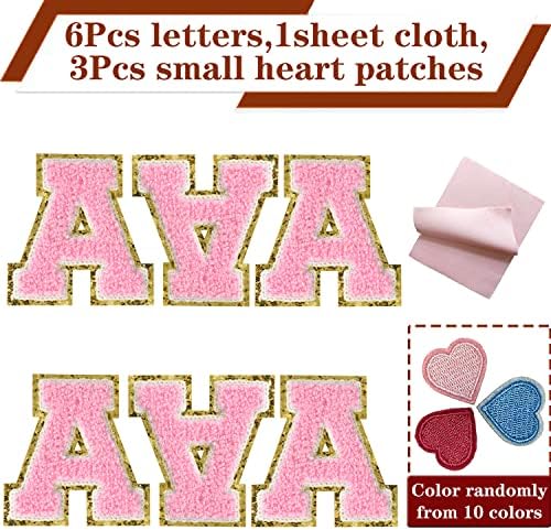 6pcs ferro em letras para roupas de carta patches de ferro em remendos de letra do time do colégio patches chenille